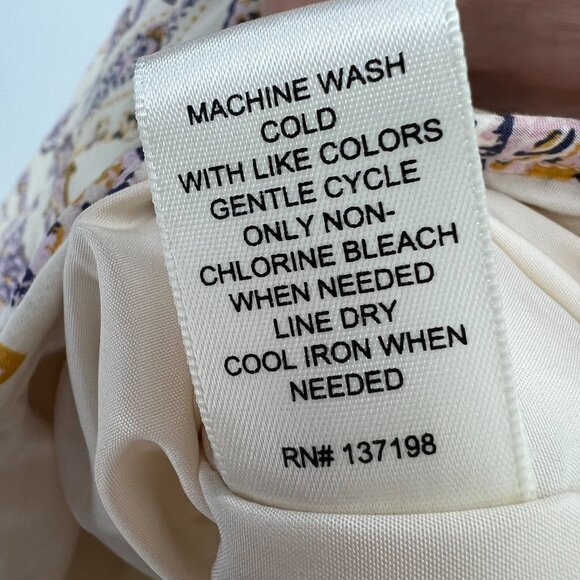 Rachel Zoe Paisley Quilted Jacket Size XL Floral Button Up Pockets Cream Purple - Picture 5 of 9